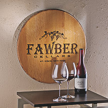 Authentic Barrel Head Wall Plaque with Personalized Wine Theme
