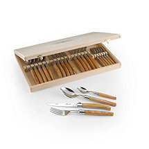 Laguiole 24 Piece Olivewood Set