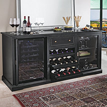 Siena Wine Credenza (Nero) with Wine Refrigerator