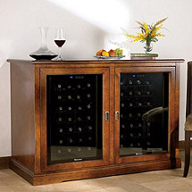 Siena Mezzo Wine Credenza (Walnut) with Two Wine Refrigerators
