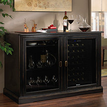 Siena Mezzo Wine Credenza (Nero) with Two Wine Refrigerators