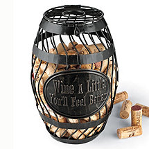 'Wine A Little' Wine Barrel Cork Catcher