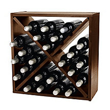 24 Bottle Compact Cellar Cube Wine Rack (Walnut)