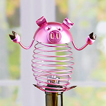 Figurine Metal Wine Bottle Stopper - Pig