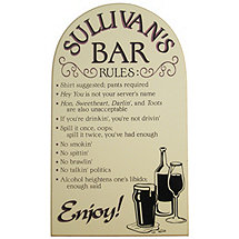 Personalized Bar Rules Sign