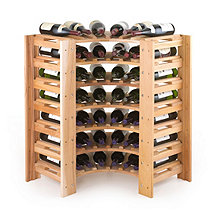 Swedish 42 Bottle Curved Corner Wine Rack (Natural)