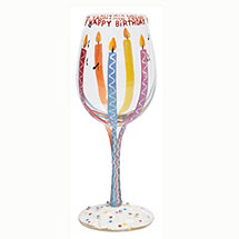 Happy Birthday Candle Wine Glass