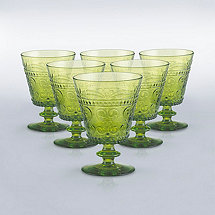 Italian Provenzale Green Short Stem Glasses (Set of 6)