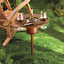 Mahogany Picnic Table with Bottle Cooler