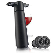 Vacu Vin Wine Saver Display Pack (1 Pump 2 Stoppers) (Black)