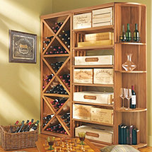 N'FINITY DIY Diamond Cube Rectangular Bin & Quarter Round Shelf Wine Rack Set