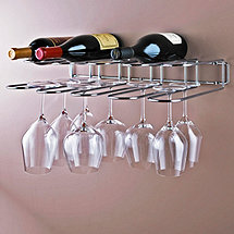 Chrome Wine Bottle and Stemware Rack