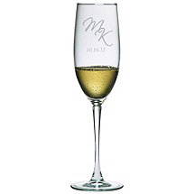 Personalized 8 oz Connoisseur Champagne Flutes (Set of 2) Script Initials & Date