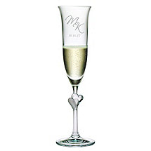 Personalized L'Amour Champagne Flutes (Set of 2) Script Initials & Date