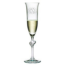Personalized L'Amour Champagne Flutes (Set of 2) Three Letter Vine