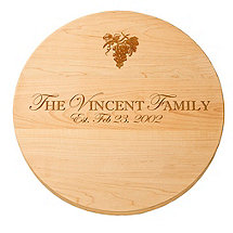 Personalized Maple Lazy Susan with Grape Imprint (16 inches)