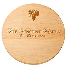 Personalized Maple Lazy Susan with Grape Imprint (18 inches)