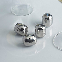 Personalized SPARQ Wine Pearls (Set of 4 Hand Polished Stainless Steel Metal Chillers)