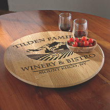 Personalized American Oak Chateau Lazy Susan