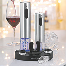 Electric Blue Wine Hub Corkscrew Preserver & Pourer Set