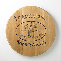 Authentic Barrel Head Wall Plaque Personalized with Chianti Fiasco Basket