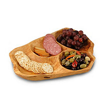 Root Wood Divided Appetizer Tray