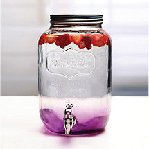 Fuschia Mason Jar Beverage Dispenser