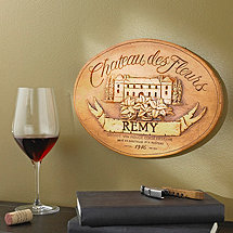 Personalized Chateau des Fleurs Label Wall Plaque (Brown)