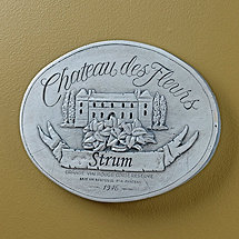 Personalized Chateau des Fleurs Label Wall Plaque (White Wash)