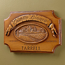 Personalized Castello Bianco Label Wall Plaque (Brown)