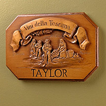 Personalized Vini Della Toscana Label Wall Plaque (Brown)