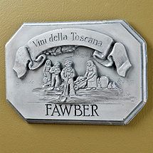 Personalized Vini Della Toscana Label Wall Plaque (White Wash)