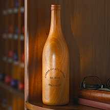 Personalized Wooden Wine Bottle Burgundy (Finished)