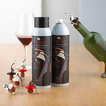 Wine Enthusiast Private Preserve Wine Preservation Set (2 Cans & 6 Bottle Stoppers)