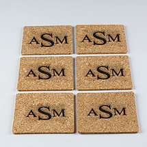 Monogrammed Cork Coasters (Set of 6)