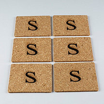 Personalized Initial Cork Coasters (Set of 6)