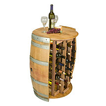 28 Bottle Wine Barrel Wine Rack with Barrel Head Top