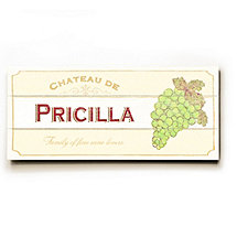 Personalized 'Family of fine wine lovers' Wooden Chateau Sign (Charcoal)