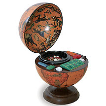 Antique Tabletop Globe Game Center