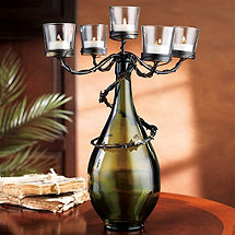 Connoisseur Candleabra Antique Metal Vine and Bottle