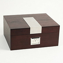 Bey-Berk Espresso Cedar Lined Wooden Humidor