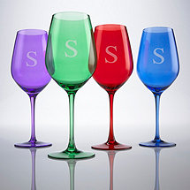 Personalized Jewel Toned Wine Glasses (Set of 4)