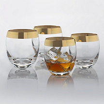 Madison Avenue Gold Band Whiskey Glasses (Set of 4)
