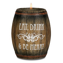Mini Wine Barrel Tealight Candle Holder (Eat, Drink and Be Merry)