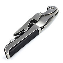 Gulliver Inox Stainless Steel Waiters Corkscrew Black