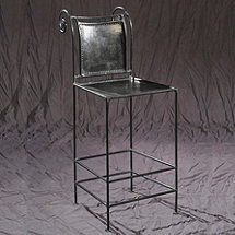 30 inch Leather and Iron Pub Stool