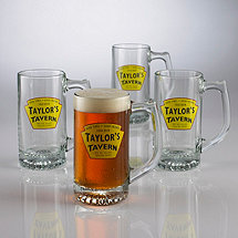 Personalized Yellow Tavern Tankard Glasses (Set of 4)