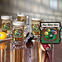 Personalized Pool Room Tankard Glasses (Set of 4)