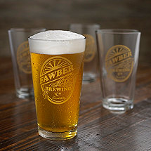 Personalized Brewing Co. Beer Glasses (Set of 4)