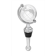 Etched Glass Spinning Globe Wine Stopper